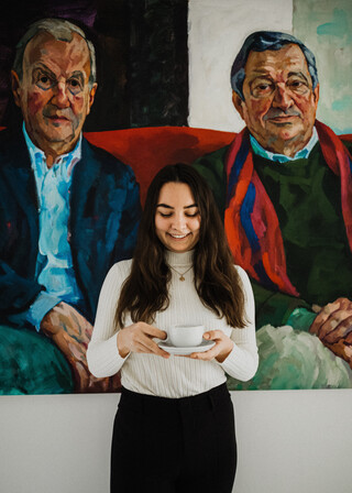 Doppelporträt von Heinrich Wiesmüller und Heinrich Spängler von Xenia Hausner