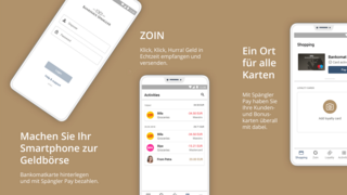 Imagebild für eine Bewerbung. Es zeigt 3 Smartphones, im Text steht "Machen Sie Ihr Smartphone zur Geldbörse".